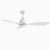 2400 Lm Ceiling Fan with Bright LED Light for Living Room-White-White