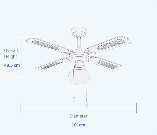 3-Speed Pull Chain Operation Basic Ceiling Fan Specifications