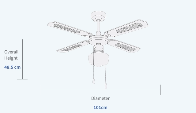 3-Speed Pull Chain Operation Basic Ceiling Fan Specifications