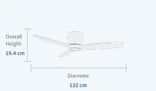 52-Inch Hugger Ceiling Fan for 8-ft Ceiling without Light Specifications 390