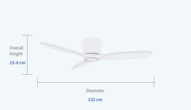 52-Inch Hugger Ceiling Fan for 8-ft Ceiling without Light Specifications 768
