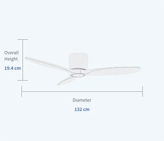 52-Inch Hugger Ceiling Fan for 8-ft Ceiling without Light Specifications