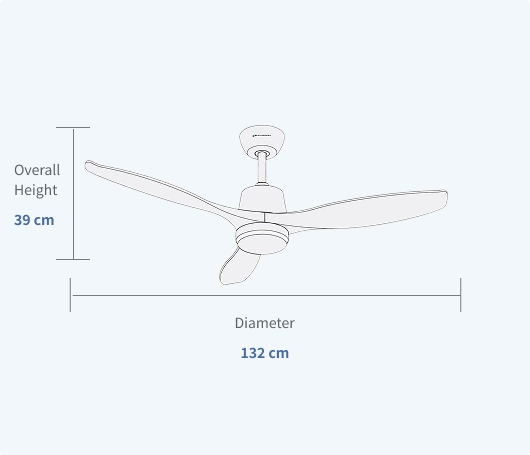 52 Inch Outdoor Ceiling Fans Waterproof IP65 Specifications