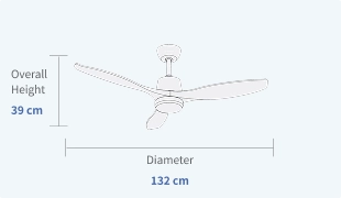 52 Inch Outdoor Ceiling Fans Waterproof IP65 Specifications