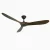 60 Modern Ceiling Fan for Sloped Ceiling up to 15° Downrod-Black Green