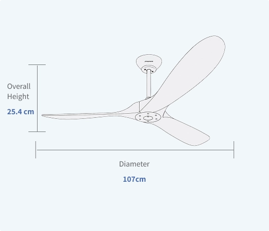 60 Modern Ceiling Fan for Sloped Ceiling up to 15° Downrod Specifications