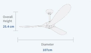 60 Modern Ceiling Fan for Sloped Ceiling up to 15° Downrod Specifications