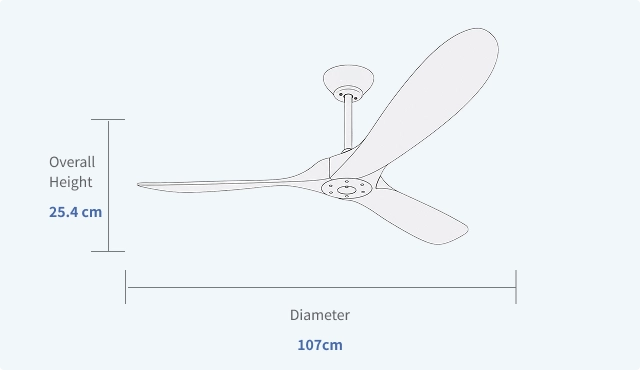 60 Modern Ceiling Fan for Sloped Ceiling up to 15° Downrod Specifications