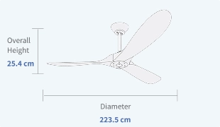 60 Modern Ceiling Fan for Sloped Ceiling up to 15° Downrod Specifications