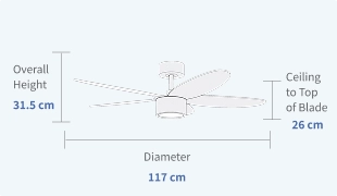 DC Motor Ceiling Fan 35W 10000+ Energy Saving Certified Specifications
