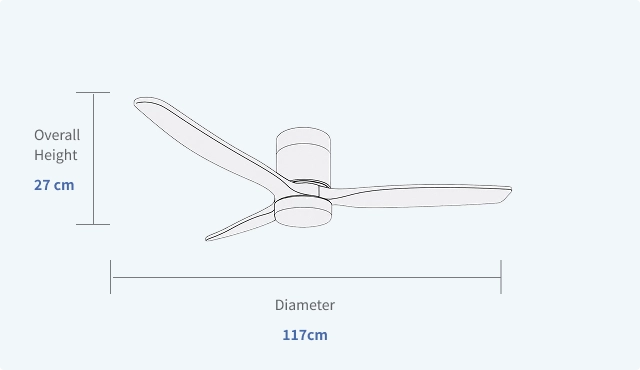 Dimmable LED Ceiling Fan with Remote Control Specifications