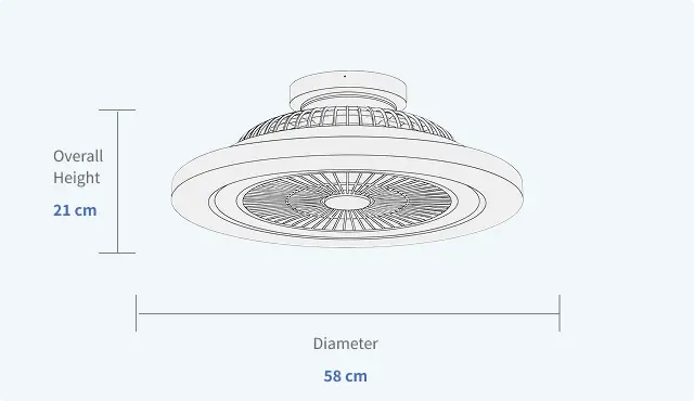 Gentle Breeze Low Noise Ceiling Fan with Soft Light Specifications 768