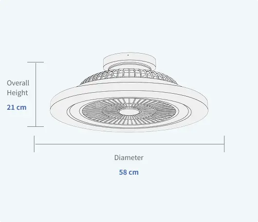 Gentle Breeze Low Noise Ceiling Fan with Soft Light Specifications