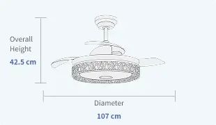 Hi-Fi Sound Quiet Premium Ceiling Fan with Speaker Specifications 390
