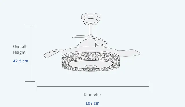 Hi-Fi Sound Quiet Premium Ceiling Fan with Speaker Specifications 768