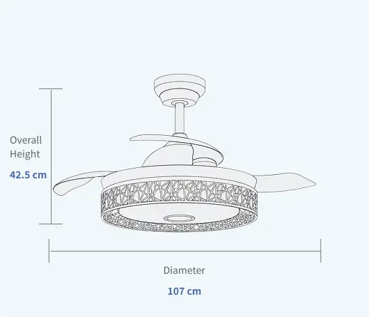 Hi-Fi Sound Quiet Premium Ceiling Fan with Speaker Specifications
