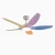 Indoor Ceiling Fans with Lights for Kids Room-White Colours