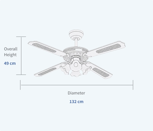 Low Consumption Energy Saver Ceiling Fan for Daily Use Specifications