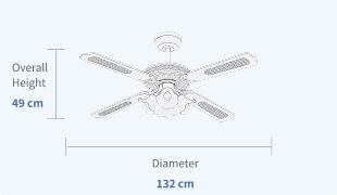 Low Consumption Energy Saver Ceiling Fan for Daily Use Specifications