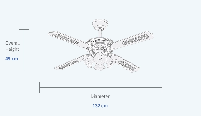 Low Consumption Energy Saver Ceiling Fan for Daily Use Specifications