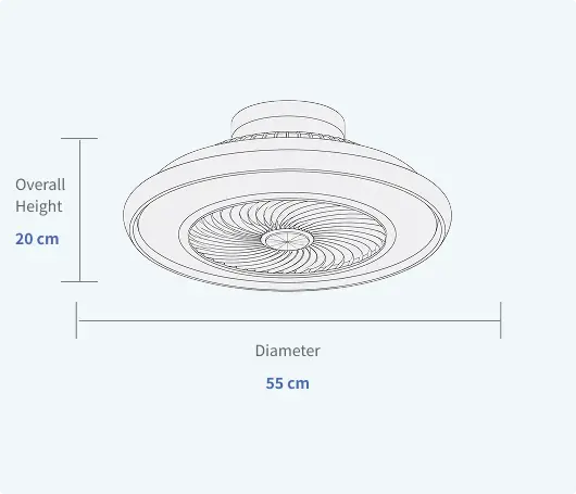 Low Profile Bedroom Ceiling Fan without Downrod Specifications