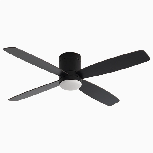Low Profile Ceiling Fan with Light for 8 ft Low Ceiling Black
