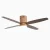 Low Profile Ceiling Fan with Light for 8 ft Low Ceiling-Deep Red