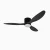 Modern 52-inch 6 Speed Ceiling Fan Timer Function-Black Black