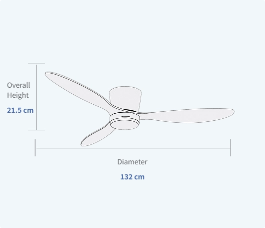 Modern 52-inch 6 Speed Ceiling Fan Timer Function Specifications