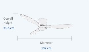 Modern 52-inch 6 Speed Ceiling Fan Timer Function Specifications
