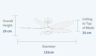Smart Decorative Ceiling Fan Integrated Home Automation Specifications 390
