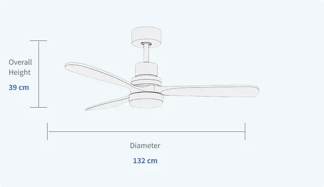 Whisper Quiet Ceiling Fan for Bedroom Summer Cooling Specifications 768